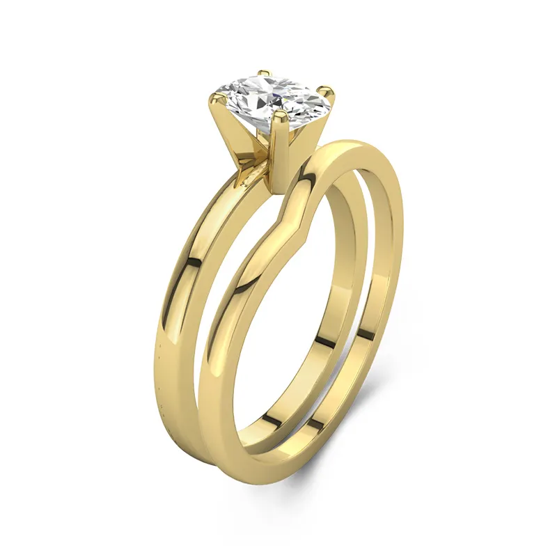 1.00ct Moissanite Wedding Ring Set 14K Gold