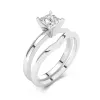 2.00ct Moissanite Wedding Ring Set 14K White Gold