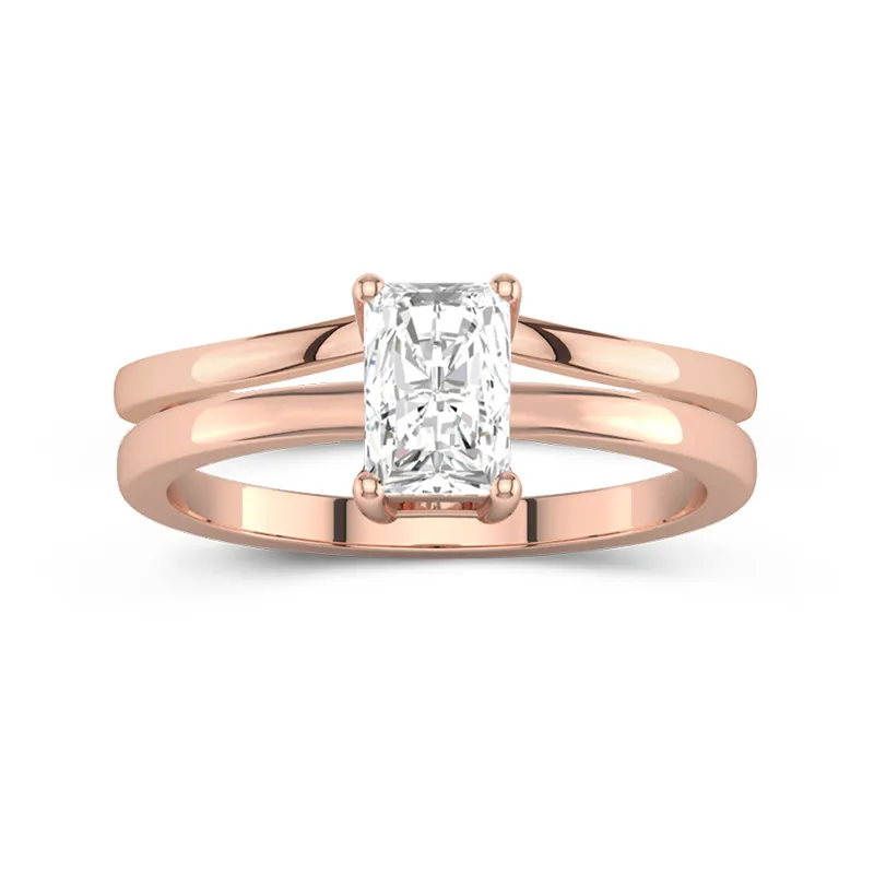 0.80ct Moissanite Wedding Ring Set 14K Rose Gold