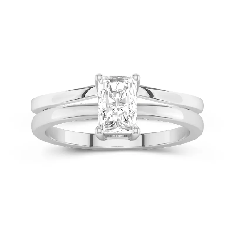 2.00ct Moissanite Wedding Ring Set Platinum