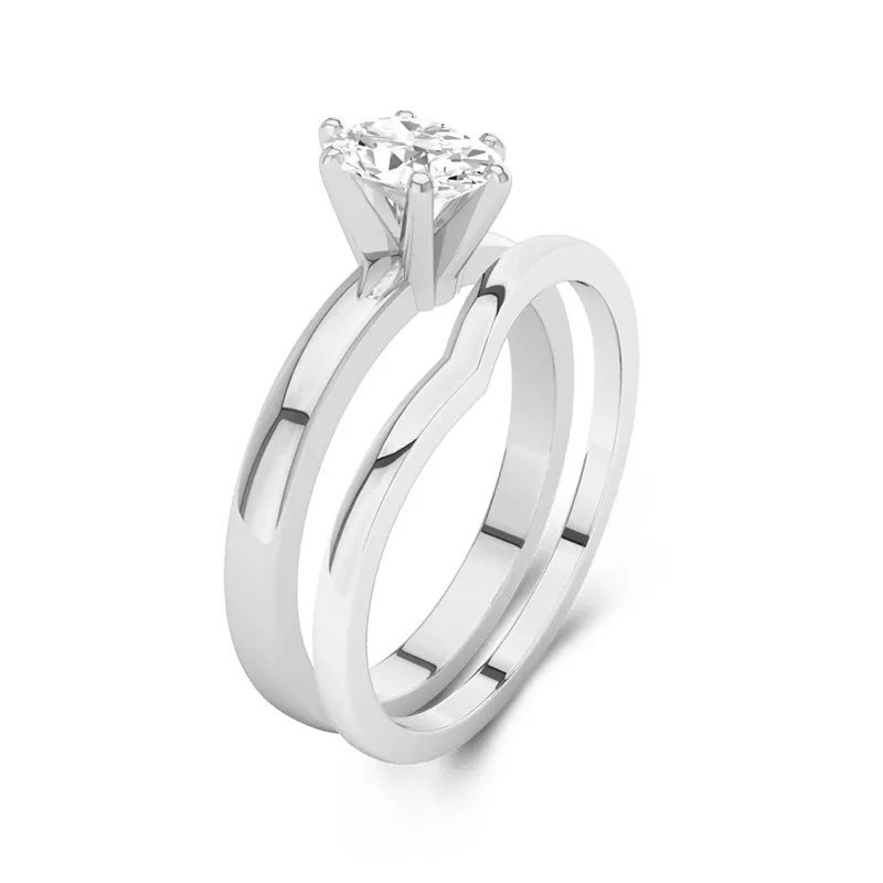 Classic Oval Cut Wedding Ring Set