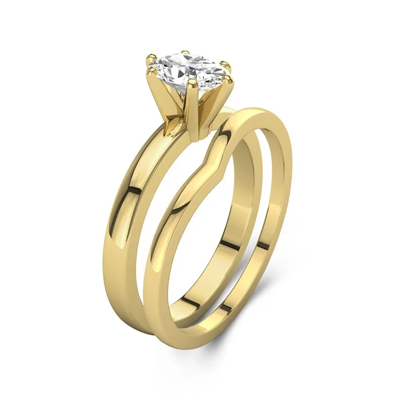 Classic Oval Cut Wedding Ring Set