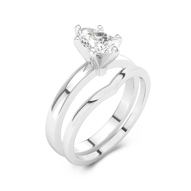 Classic Pear Cut Wedding Ring Set