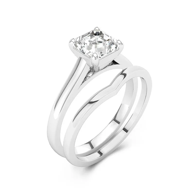 Cathedral East West Bridal Set 1.00ct Moissanite