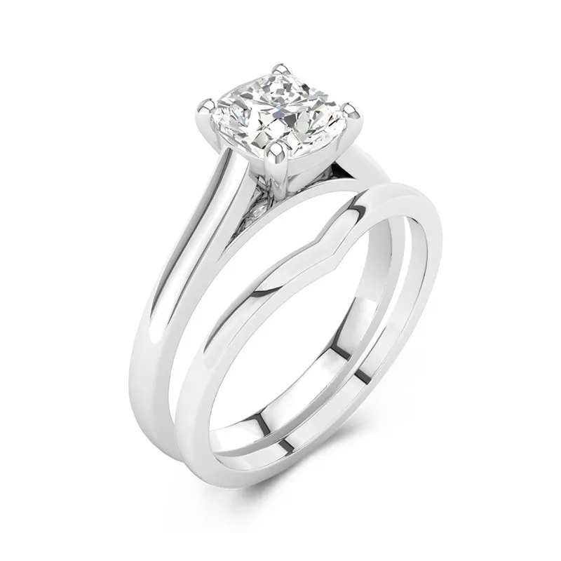 Cathedral East West Bridal Set 2.00ct Moissanite