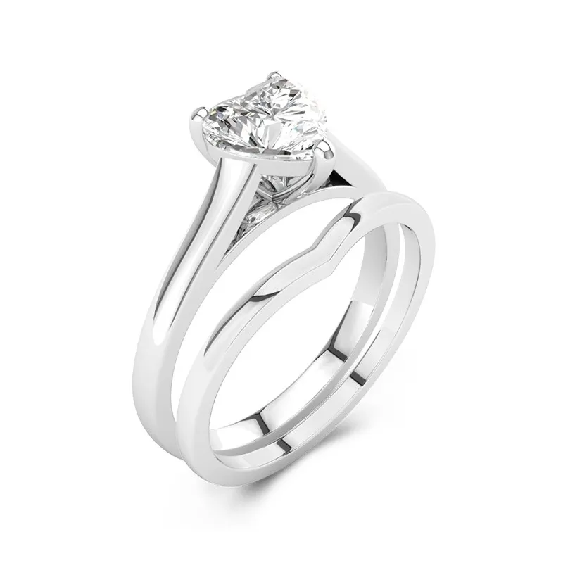 Cathedral East West Bridal Set 2.00ct Moissanite