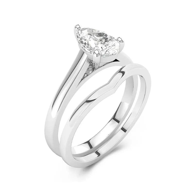 Cathedral East West Bridal Set 2.00ct Moissanite