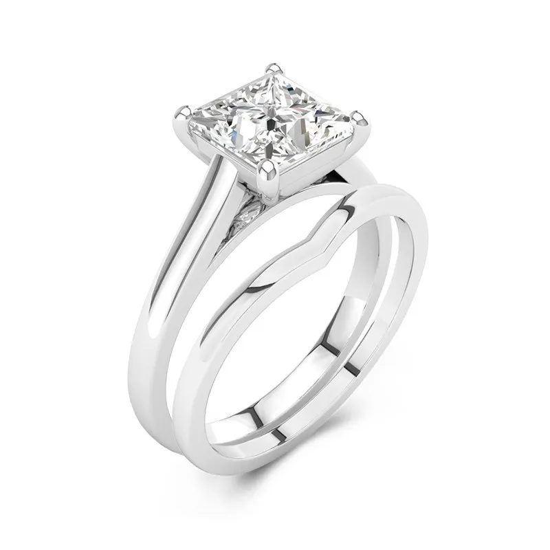 Cathedral East West Bridal Set 2.00ct Moissanite