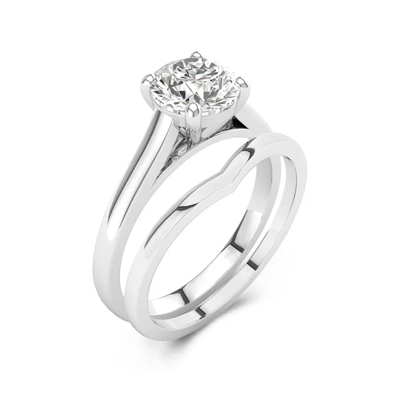 Cathedral East West Bridal Set 1.00ct Moissanite