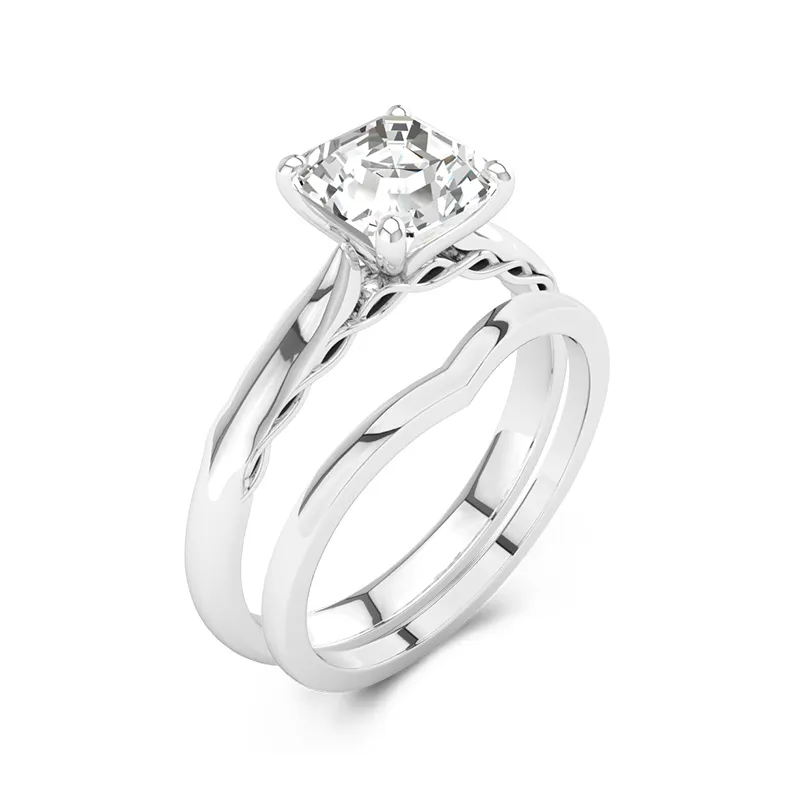 925 Sterling Silver Moissanite Bridal Set