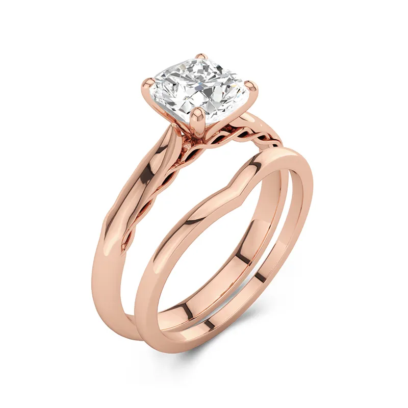 18K Rose Gold Moissanite Bridal Set