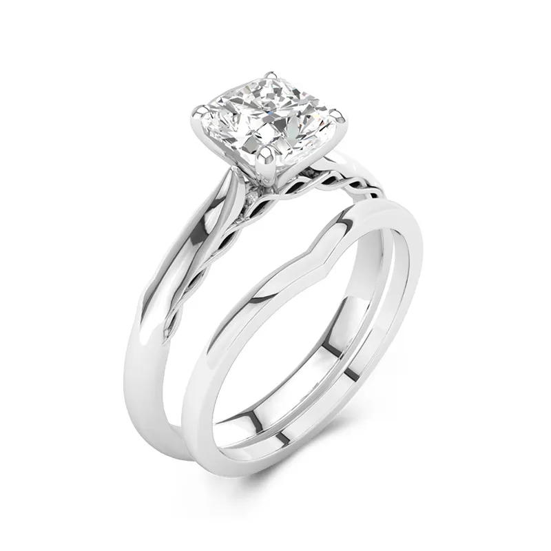 14K White Gold Moissanite Bridal Set