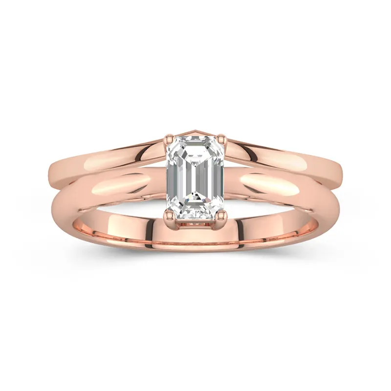 14K Rose Gold Moissanite Bridal Set