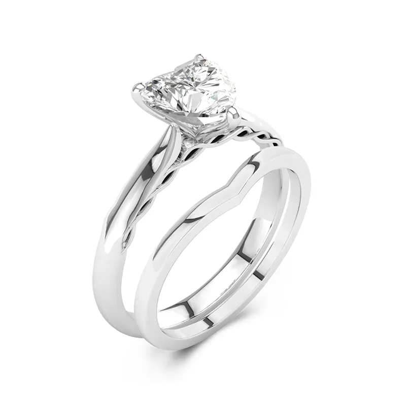 925 Sterling Silver Moissanite Bridal Set