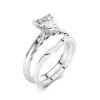 18K White Gold Moissanite Bridal Set