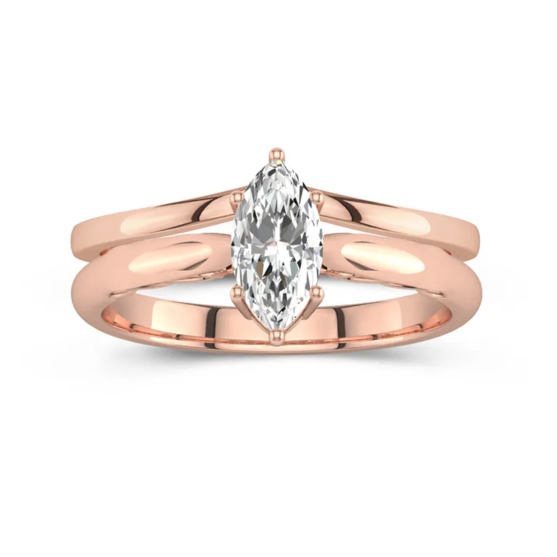 18K Rose Gold Moissanite Bridal Set