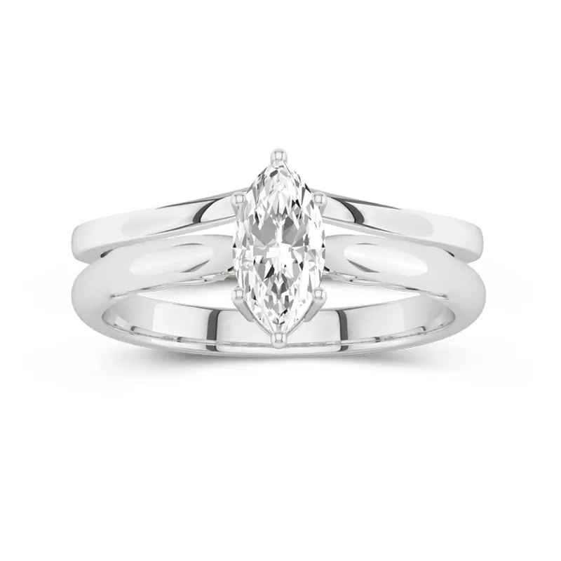 14K White Gold Moissanite Bridal Set