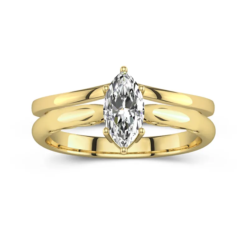 18K Gold Moissanite Bridal Set