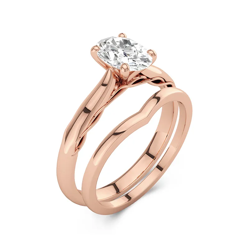 18K Rose Gold Moissanite Bridal Set