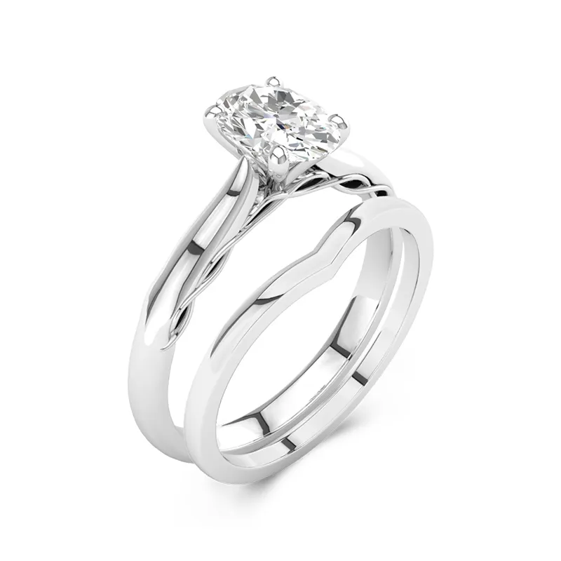 14K White Gold Moissanite Bridal Set