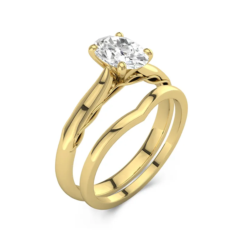 14K Gold Moissanite Bridal Set