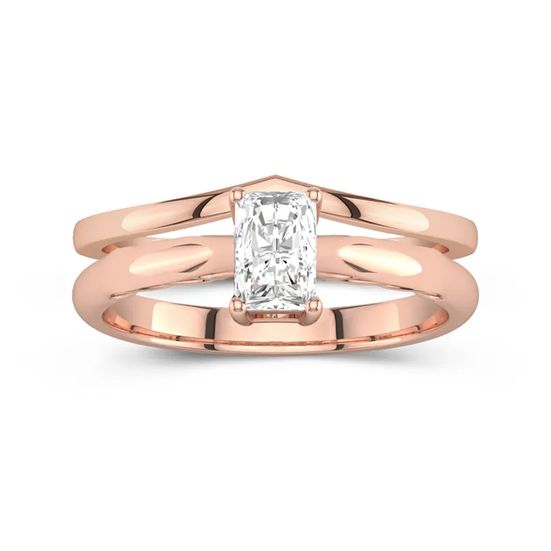 18K Rose Gold Moissanite Bridal Set