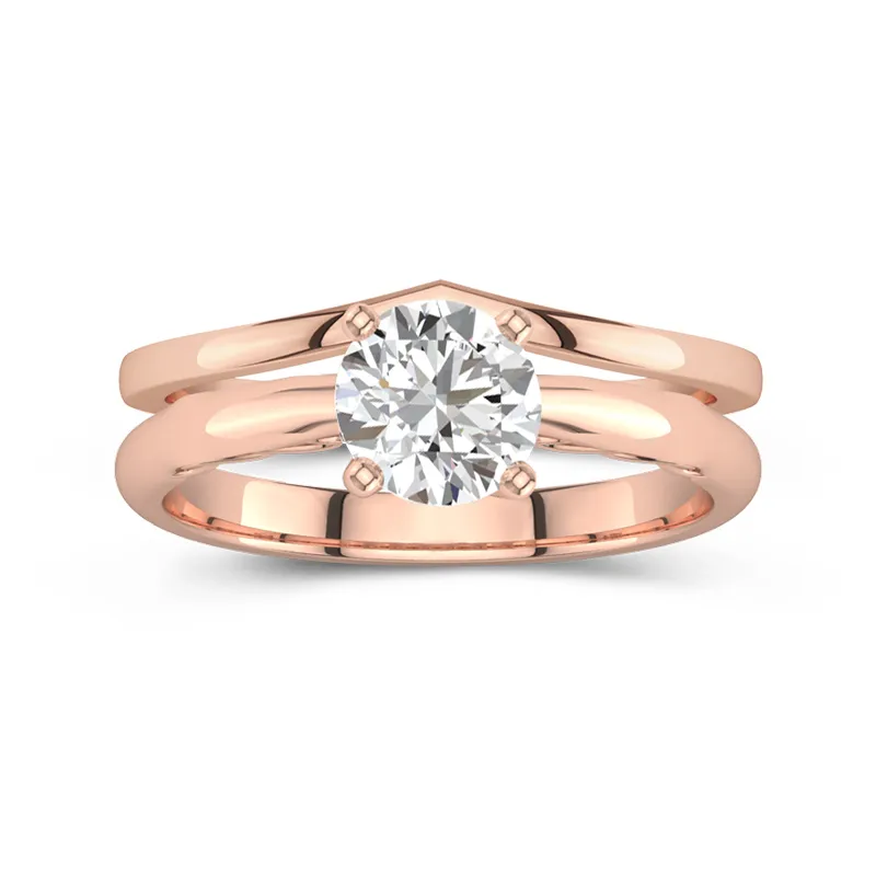 18K Rose Gold Moissanite Bridal Set