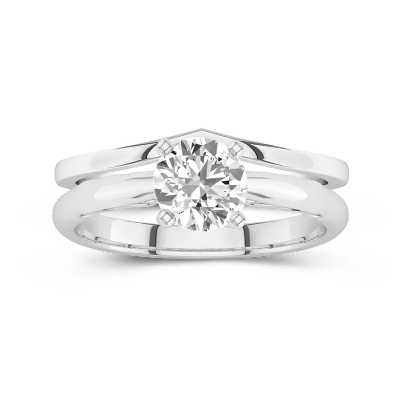 Or blanc 14 carats Moissanite Ensemble nuptial