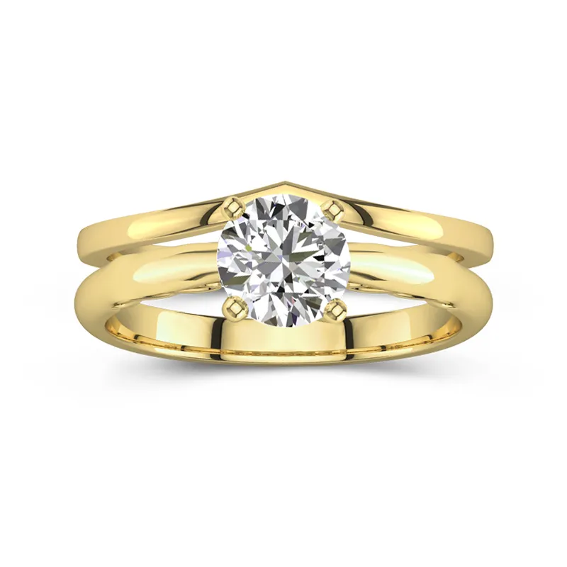 18K Gold Moissanite Bridal Set