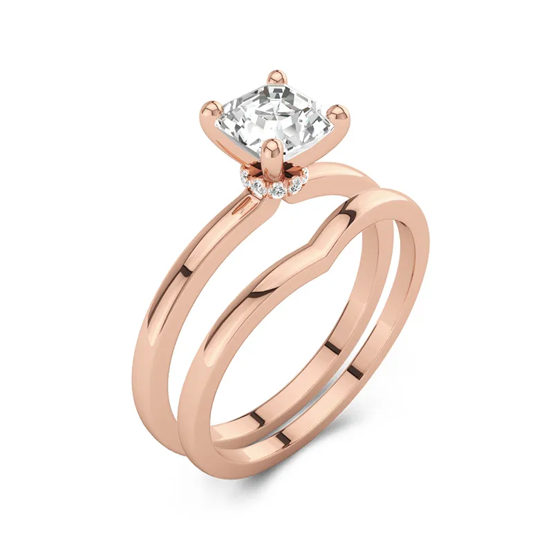 14K Rose Gold Moissanite Bridal Set