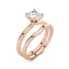 18K Rose Gold Moissanite Bridal Set