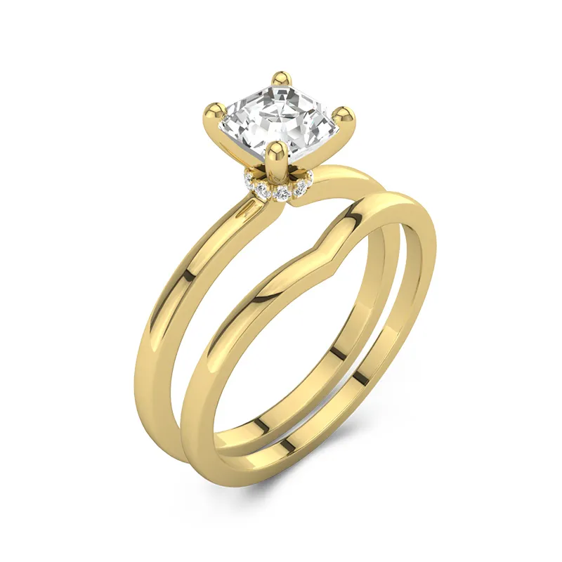 14K Gold Moissanite Bridal Set