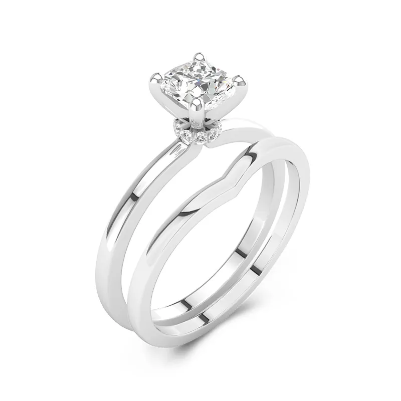 Platinum Moissanite Bridal Set