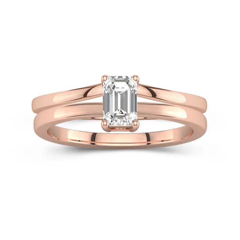 18K Rose Gold Moissanite Bridal Set