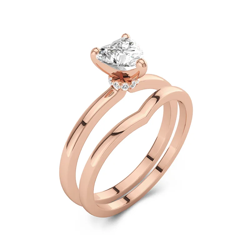 14K Rose Gold Moissanite Bridal Set