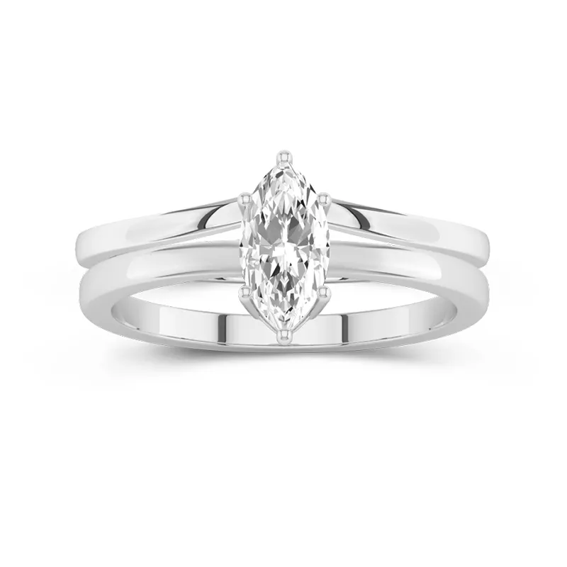 Or blanc 14 carats Moissanite Ensemble nuptial