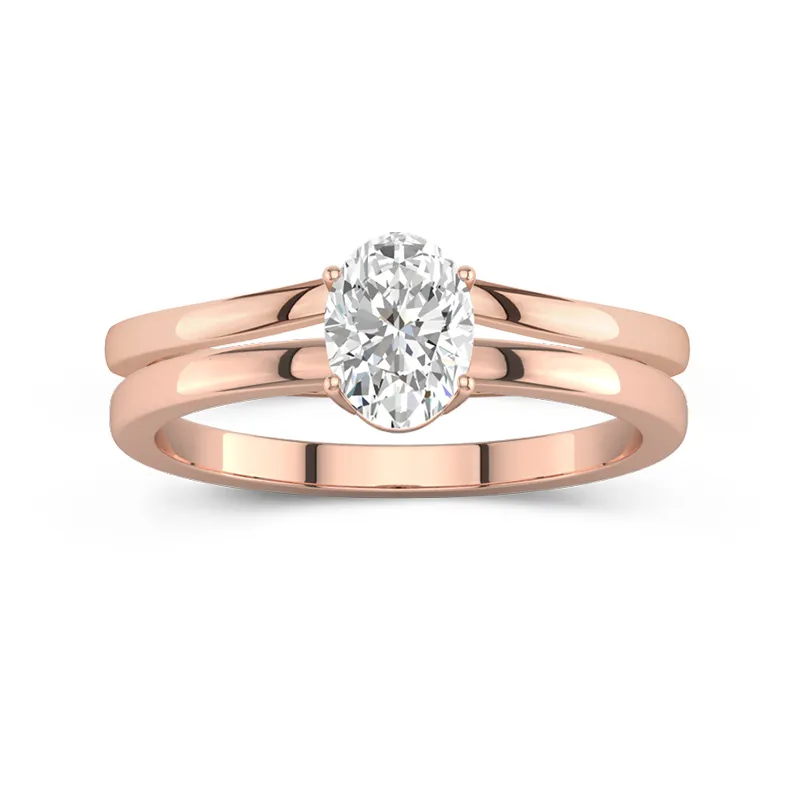 18K Rose Gold Moissanite Bridal Set