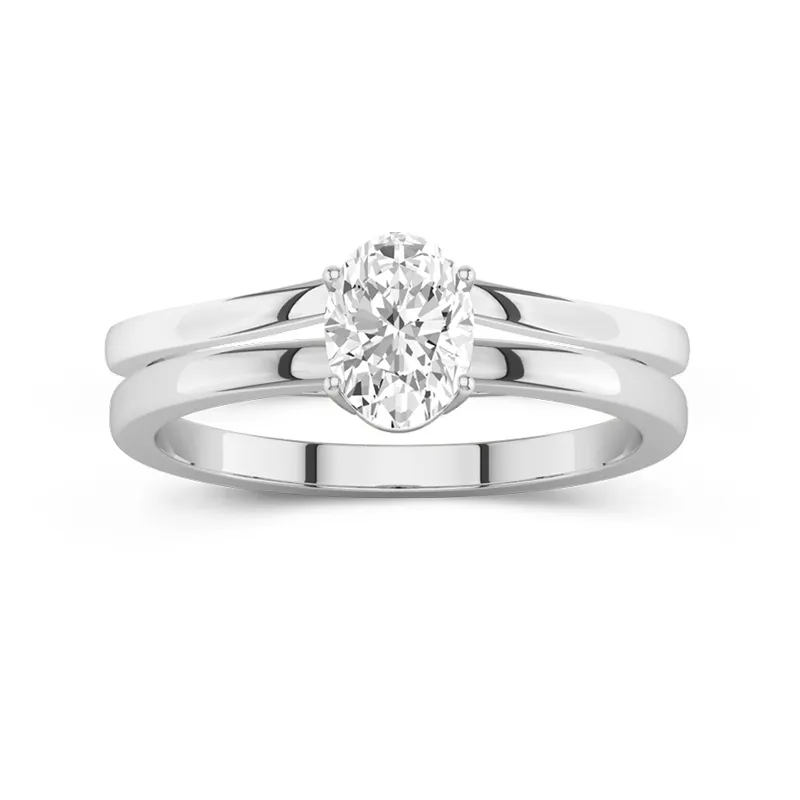 Or blanc 18 carats Moissanite Ensemble nuptial