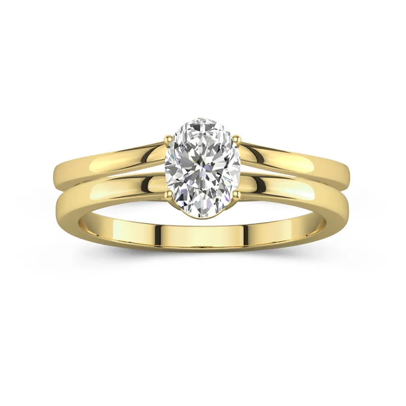 18K Gold Moissanite Bridal Set