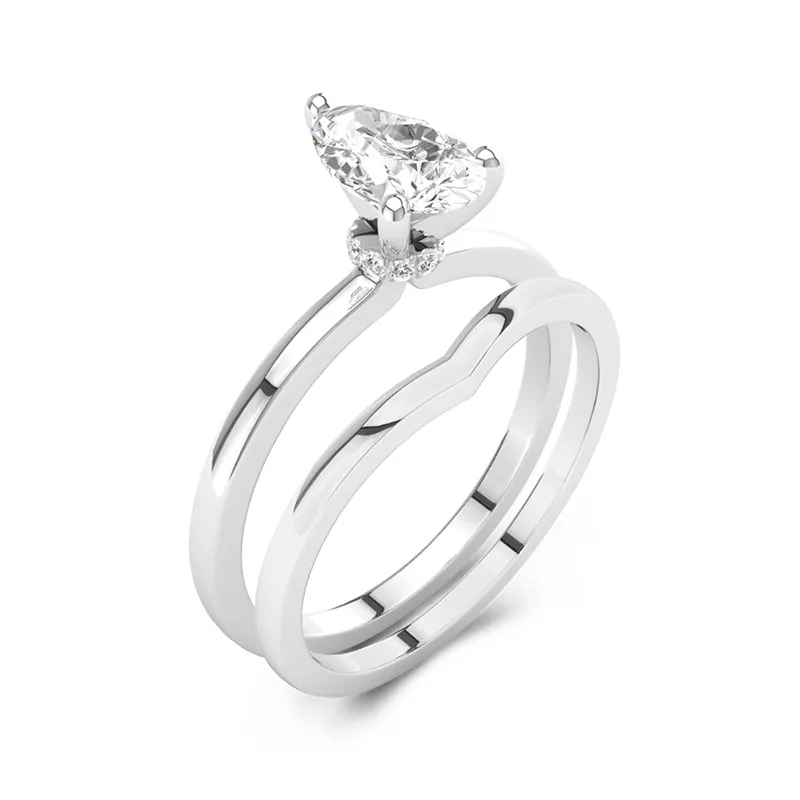 Platine Moissanite Ensemble nuptial