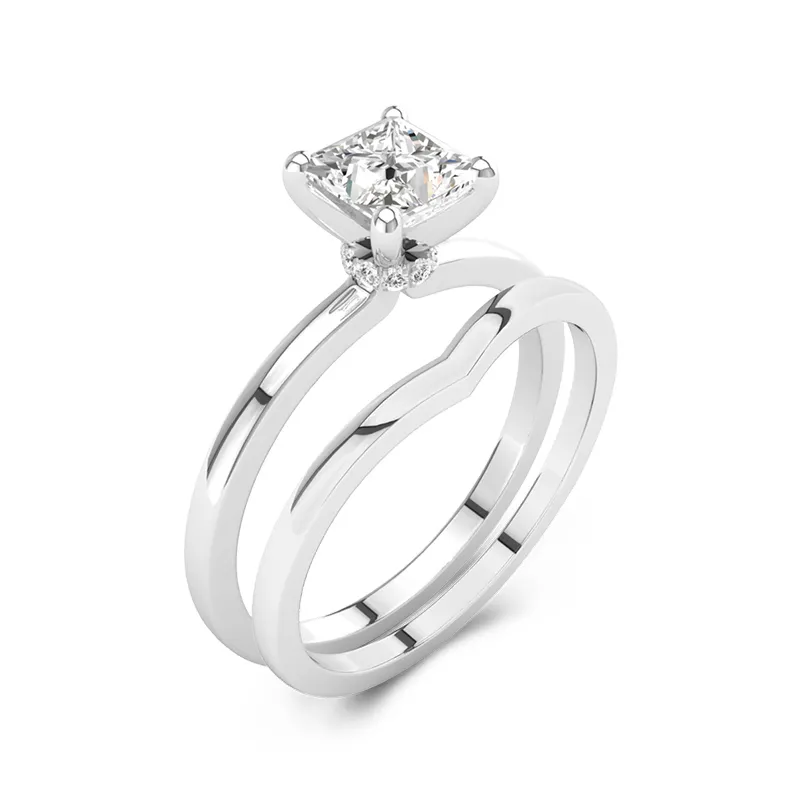 925 Sterling Silver Moissanite Bridal Set