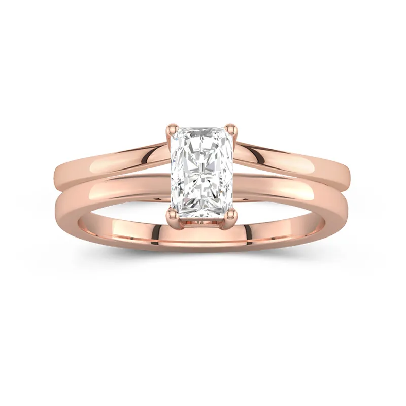 18K Rose Gold Moissanite Bridal Set