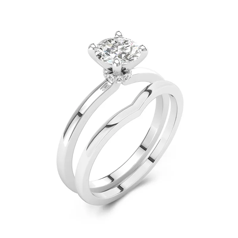 Argent sterling 925 Moissanite Ensemble nuptial