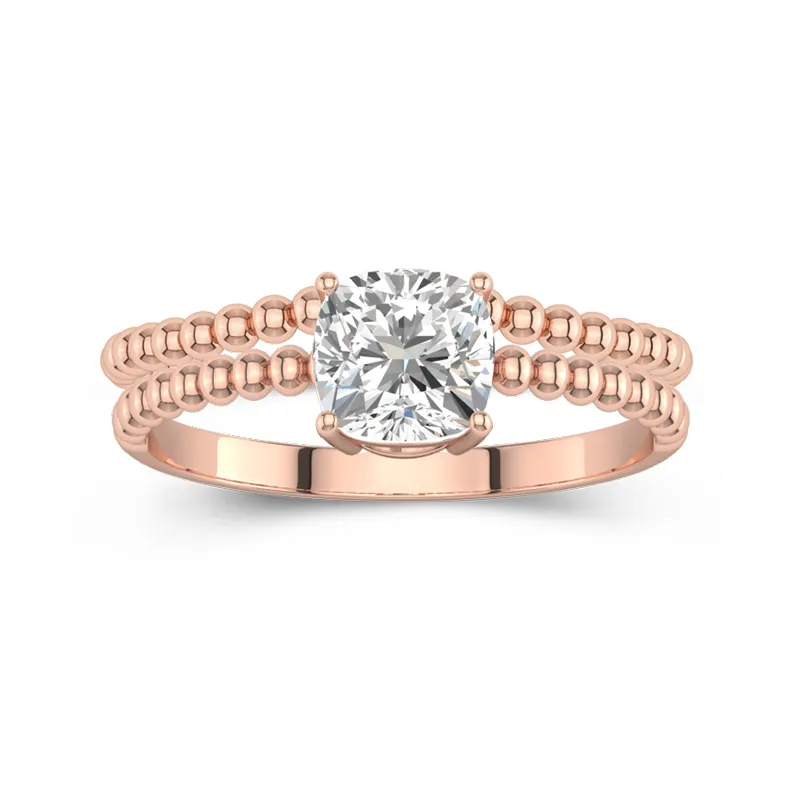 1.00ct Moissanite Wedding Ring Set 14K Rose Gold