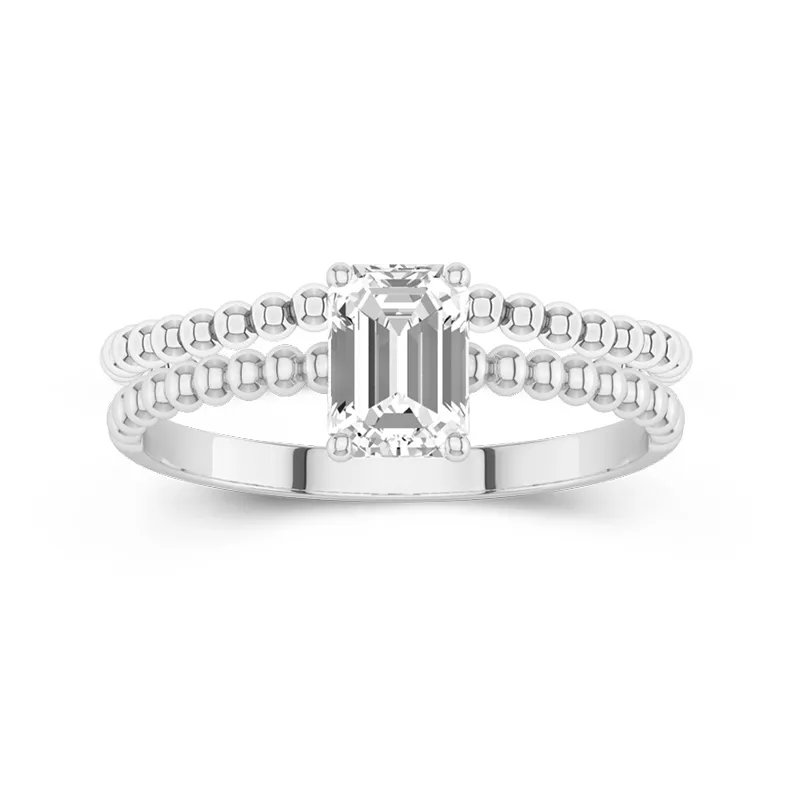 1.00ct Moissanite Wedding Ring Set 18K White Gold