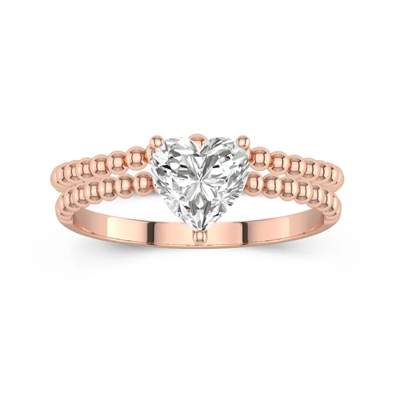 1.00ct Moissanite Wedding Ring Set 14K Rose Gold