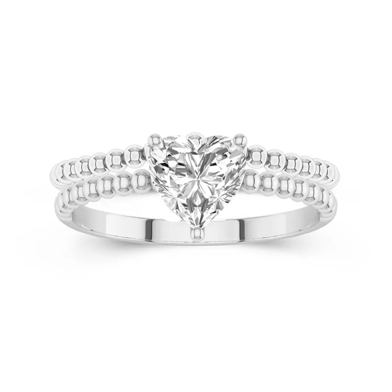 1.00ct Moissanite Wedding Ring Set 14K White Gold