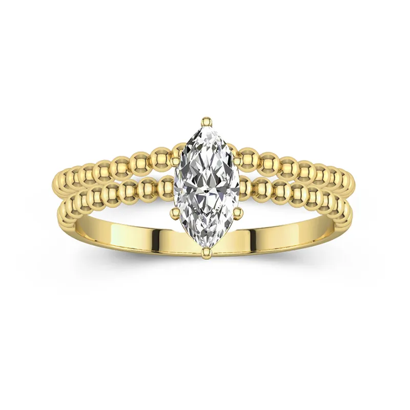 1.00ct Moissanite Wedding Ring Set 14K Gold