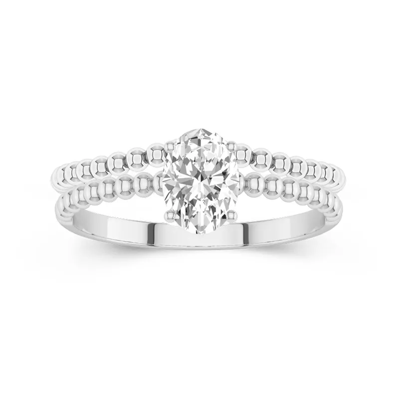 1.00ct Moissanite Wedding Ring Set 14K White Gold