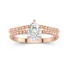 1.00ct Moissanite Wedding Ring Set 18K Rose Gold